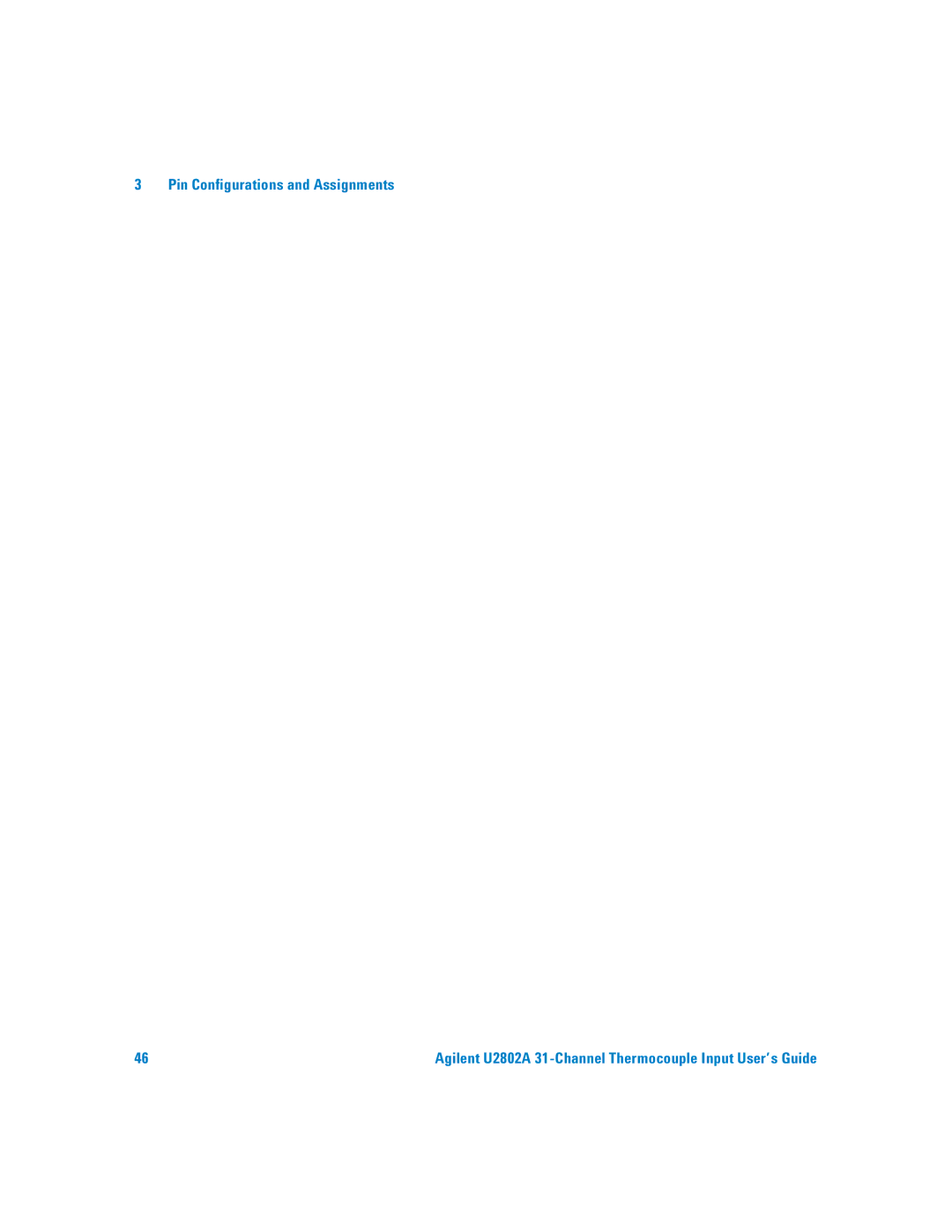 Agilent Technologies U2802A manual Pin Configurations and Assignments 