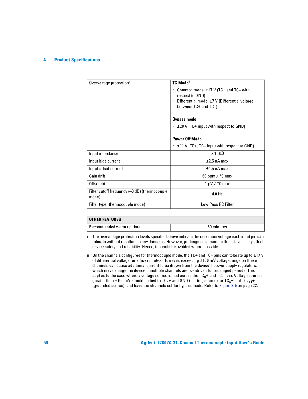 Agilent Technologies U2802A manual Other Features 