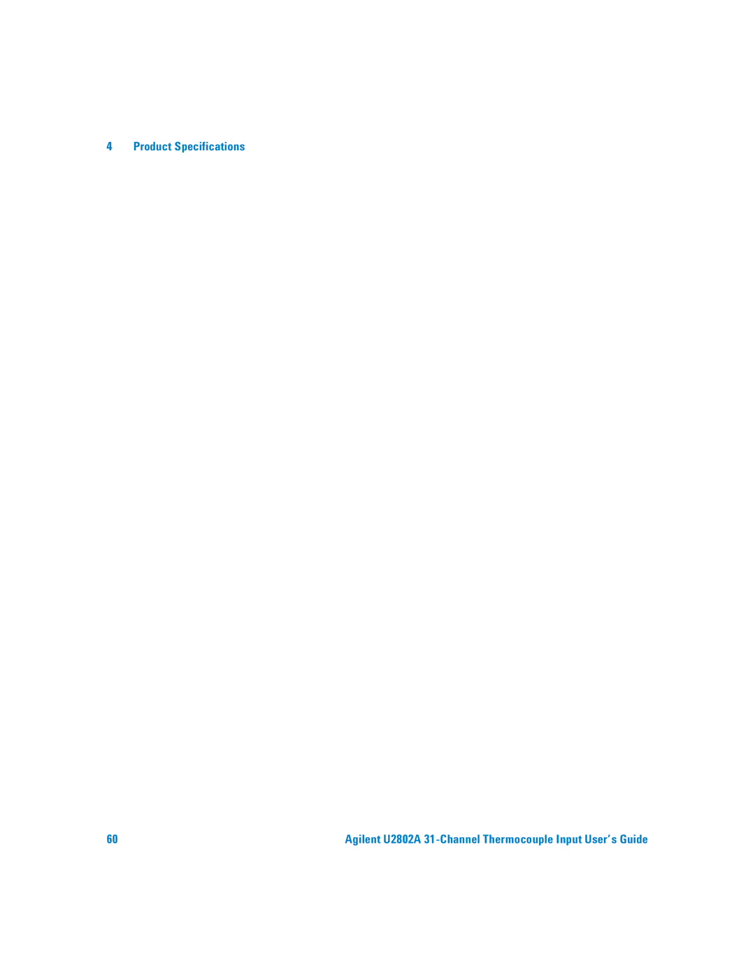 Agilent Technologies U2802A manual Product Specifications 