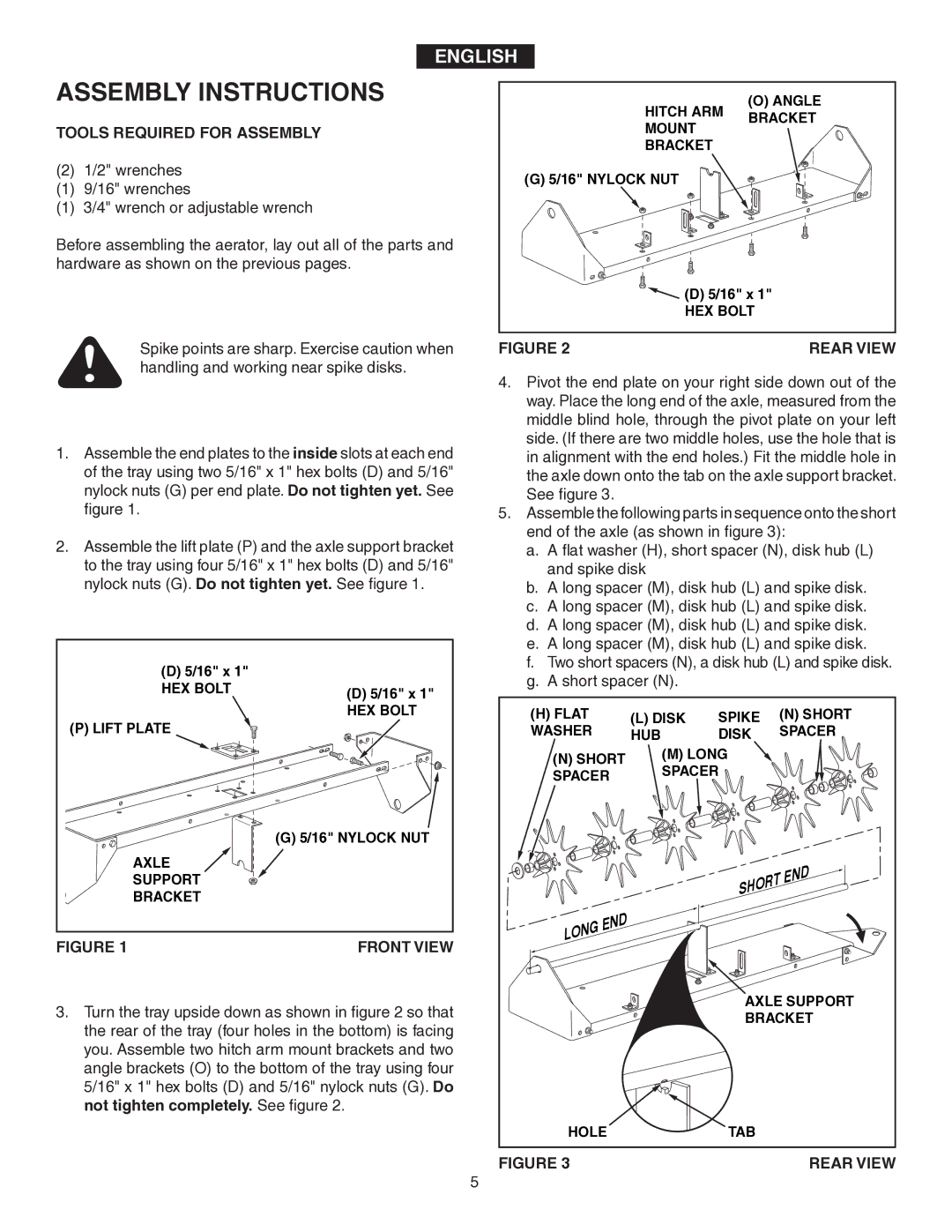 Agri-Fab 45-0346 owner manual Assembly Instructions, Tools Required for Assembly, Front View, Rear View 