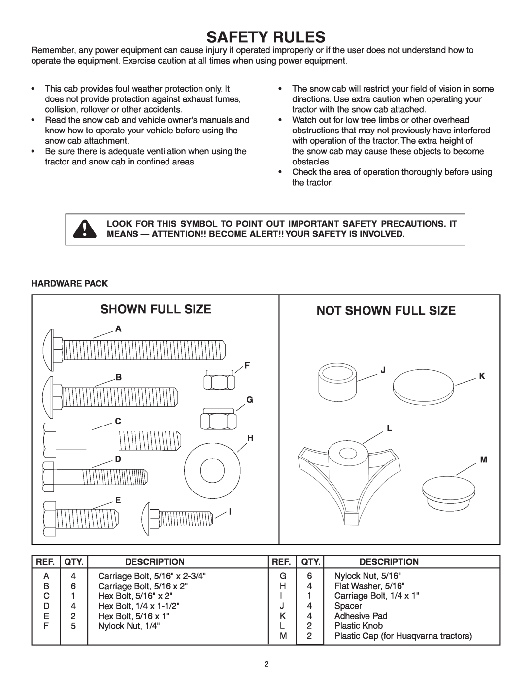Agri-Fab 45-0402 manual Safety Rules, Not Shown Full Size 