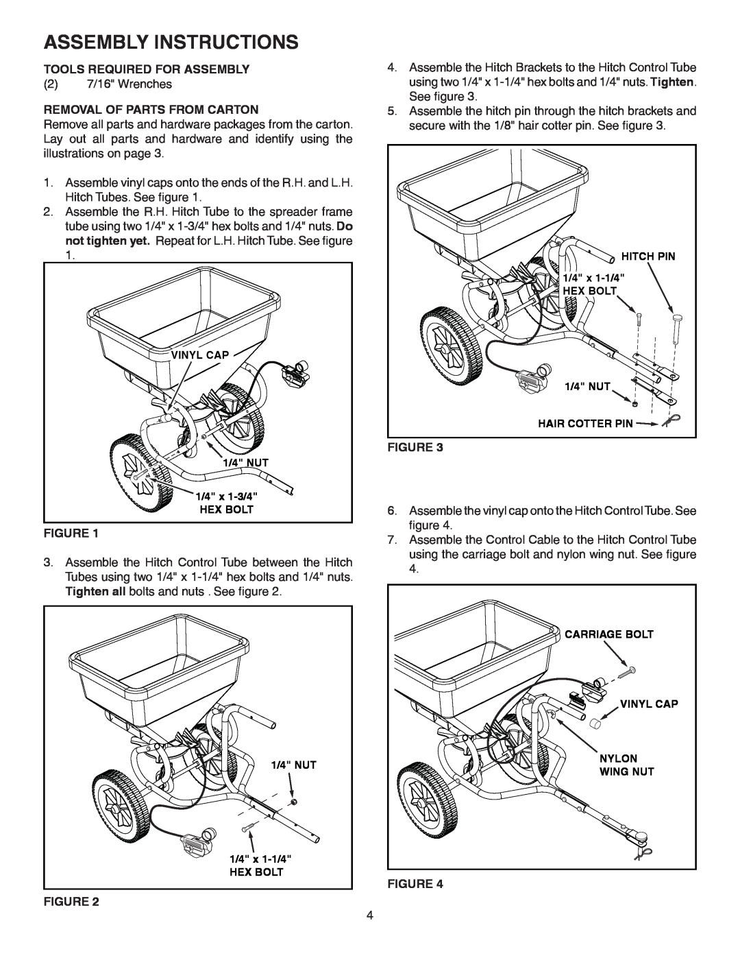 Agri-Fab 45-0410 owner manual Assembly Instructions, Tools Required For Assembly, Removal Of Parts From Carton 