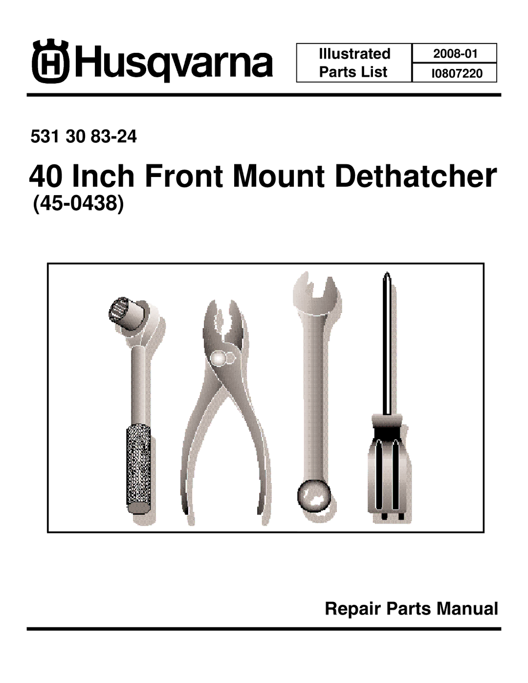 Agri-Fab 45-0438 manual Inch Front Mount Dethatcher 