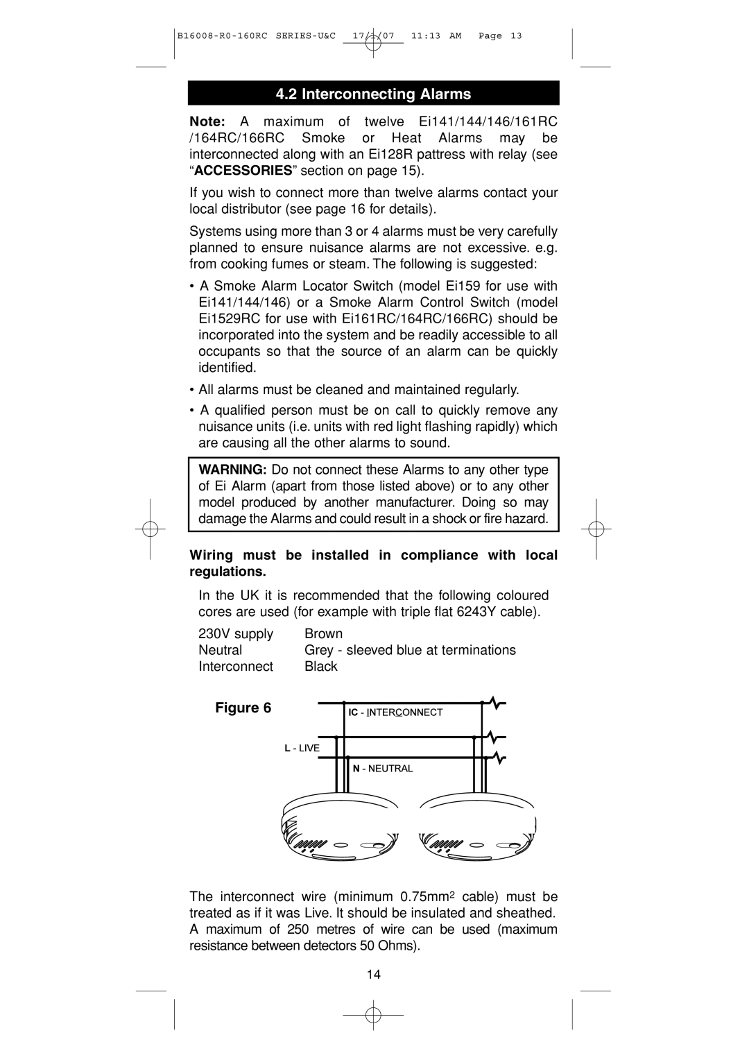 Aico Ei164RC, Ei166RC, Ei168RC, Ei161RC manual Interconnecting Alarms 