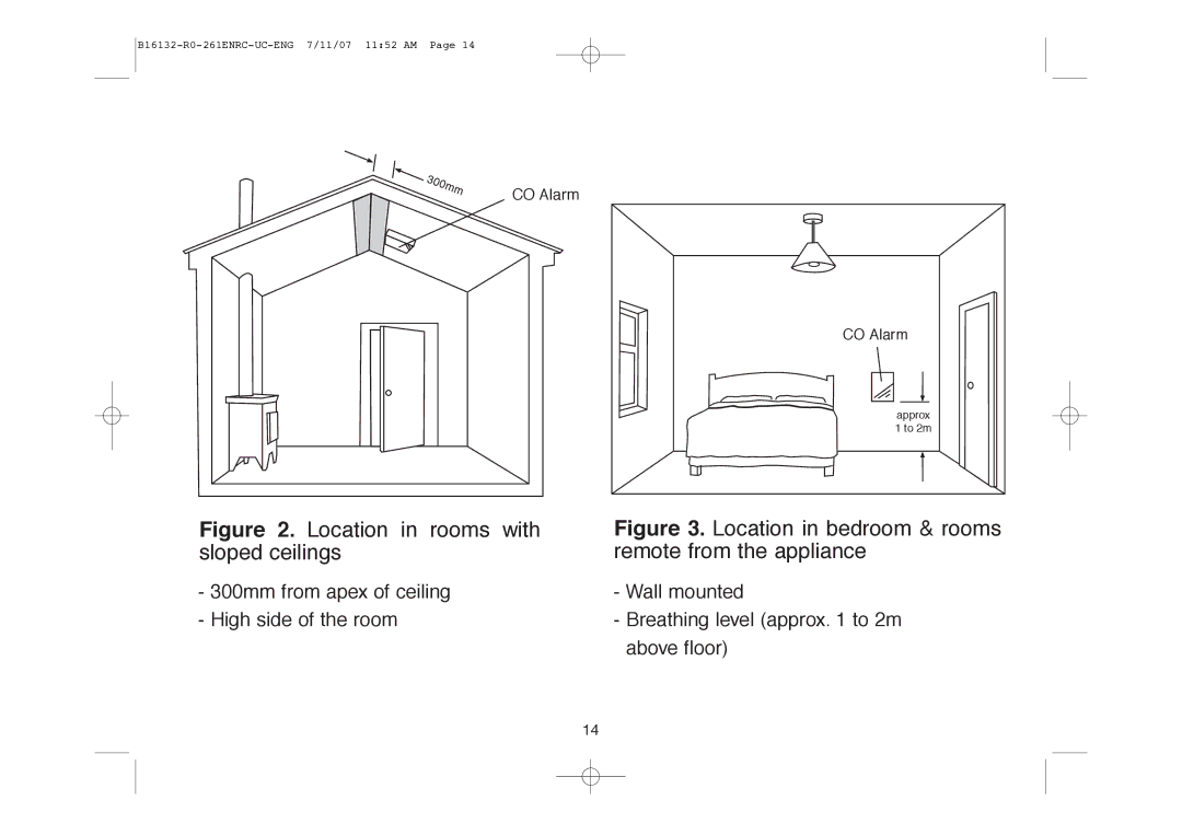 Aico Ei261DENRC, Ei261ENRC manual Location in rooms with 