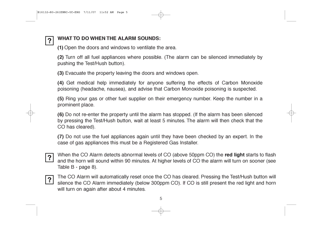 Aico Ei261ENRC, Ei261DENRC manual What to do When the Alarm Sounds 