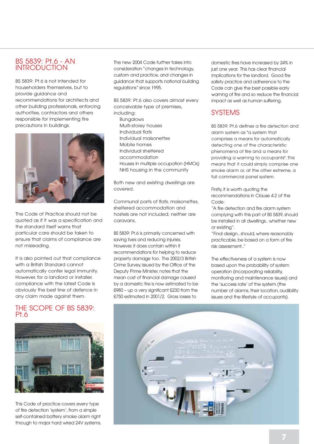 Aico RFD manual Scope of BS 5839 Pt.6, Systems 