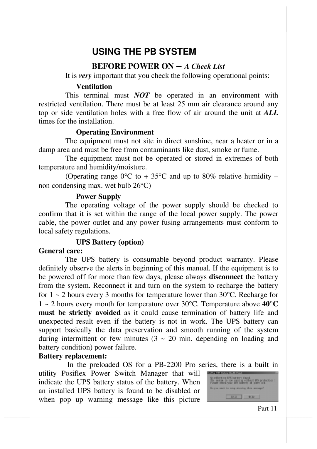 Aigo PB2200 user manual Using the PB System 