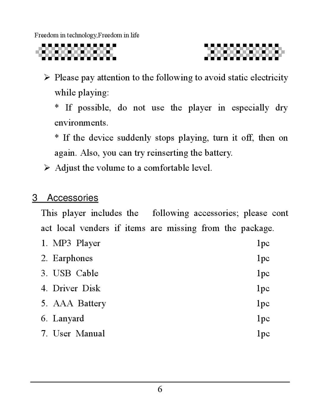 Aigo UM-F158 user manual Accessories 