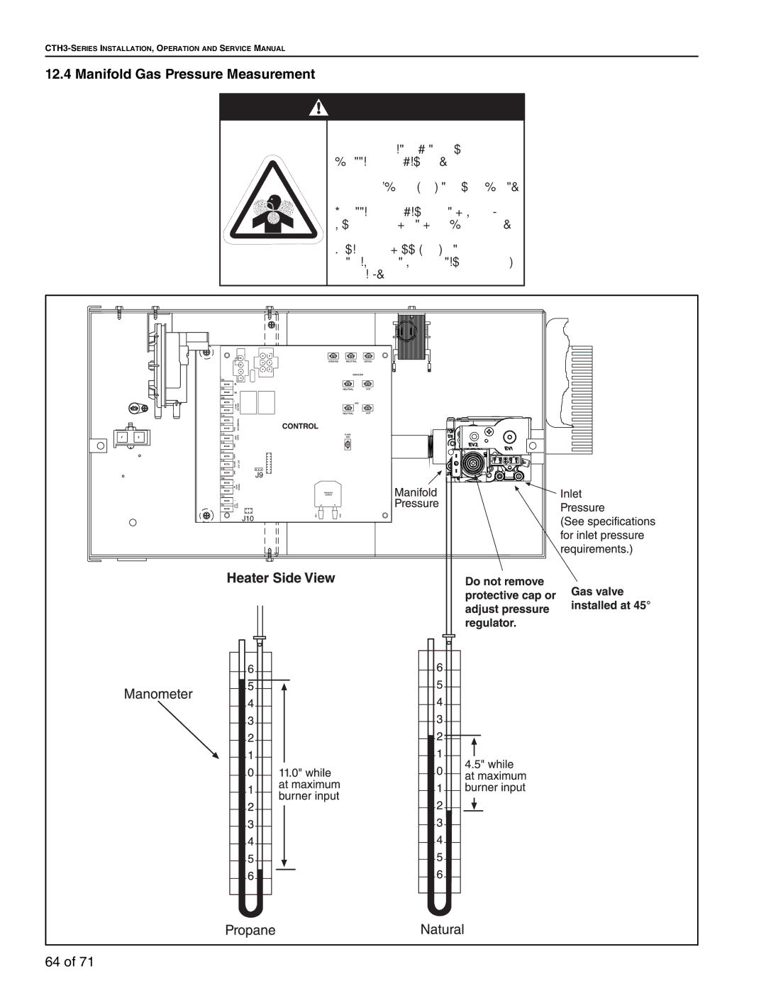 Aiko CTH3-200, CTH3-150, CTH3-80, CTH3-115 service manual Manifold Gas Pressure Measurement 