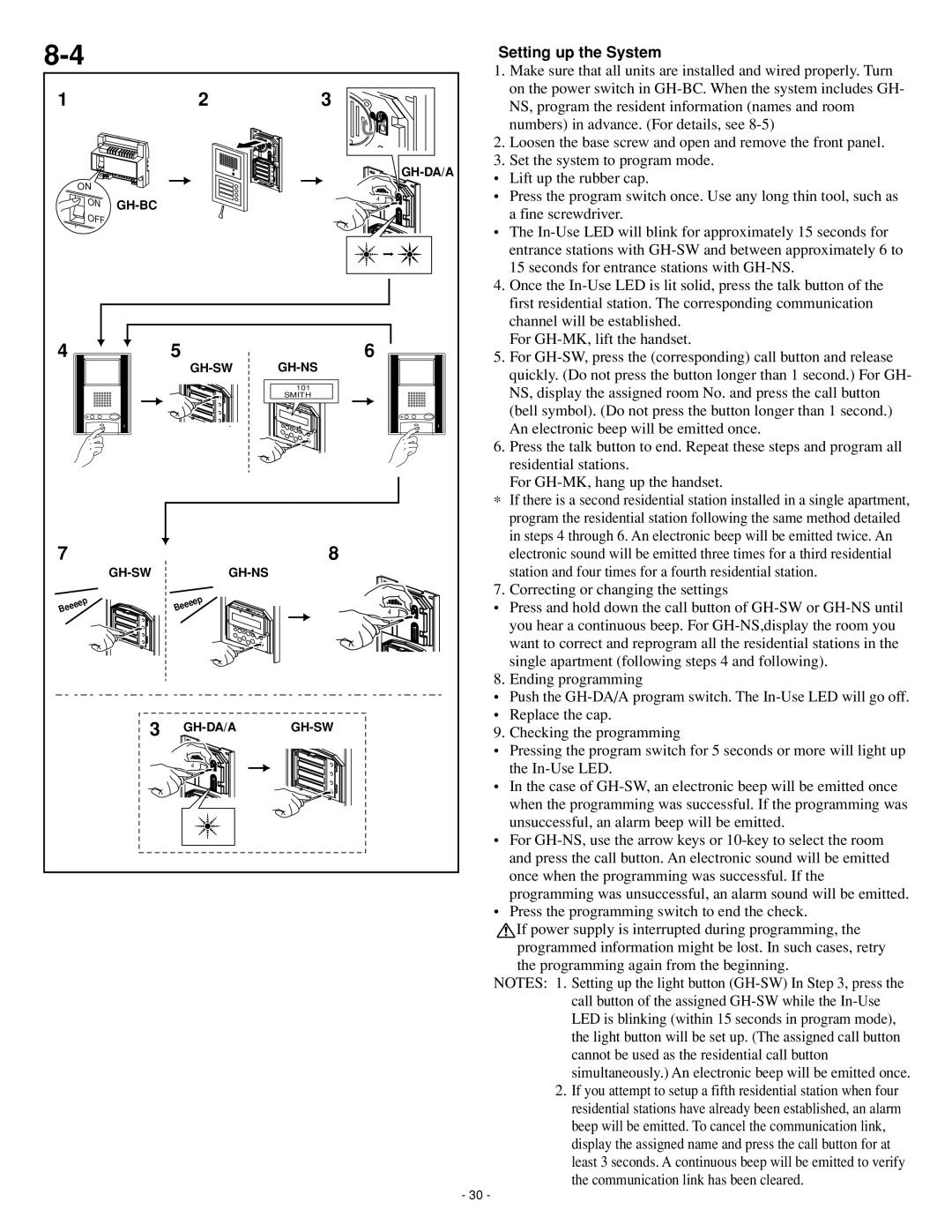 Aiphone 0207 AIC operation manual Setting up the System 