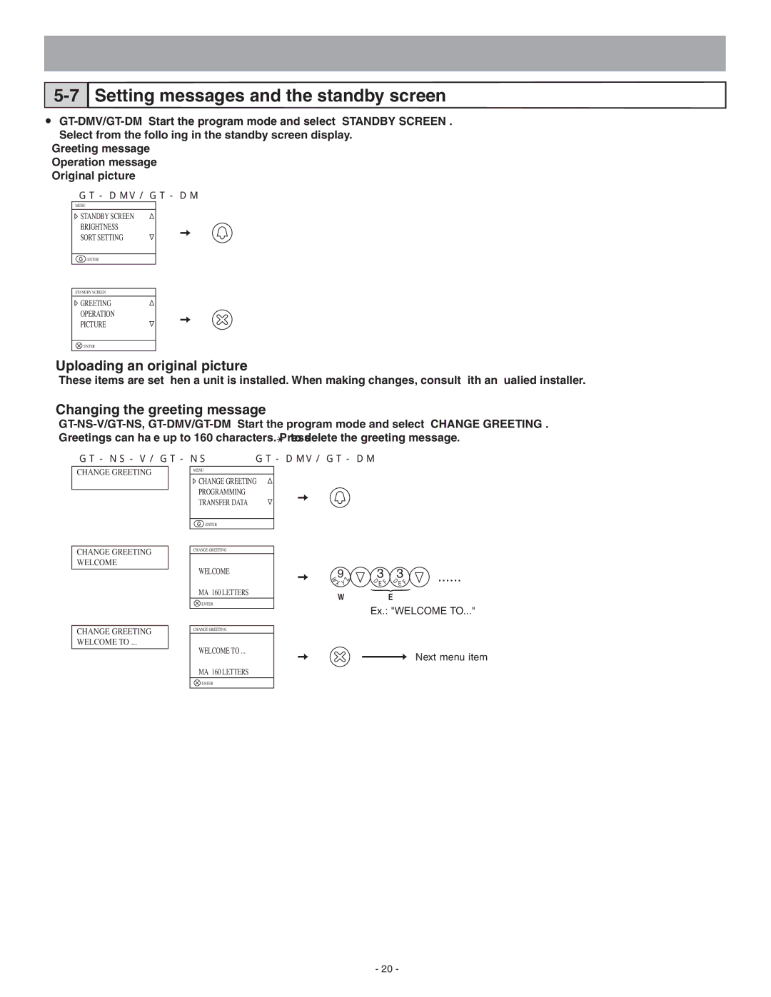 Aiphone 0311 A OI operation manual Setting messages and the standby screen, Uploading an original picture 