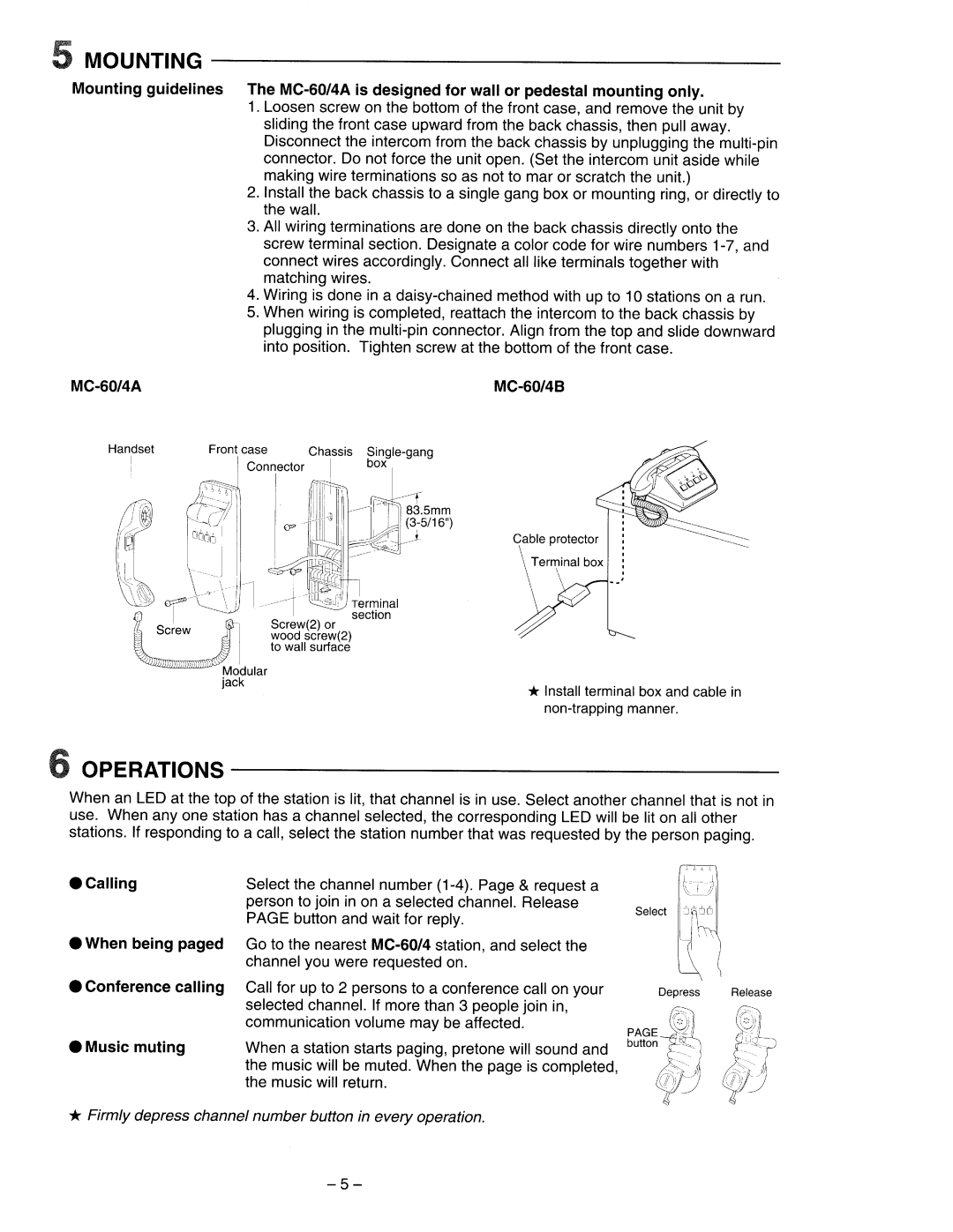 Aiphone MC-60/4A, MC-60/4B manual 