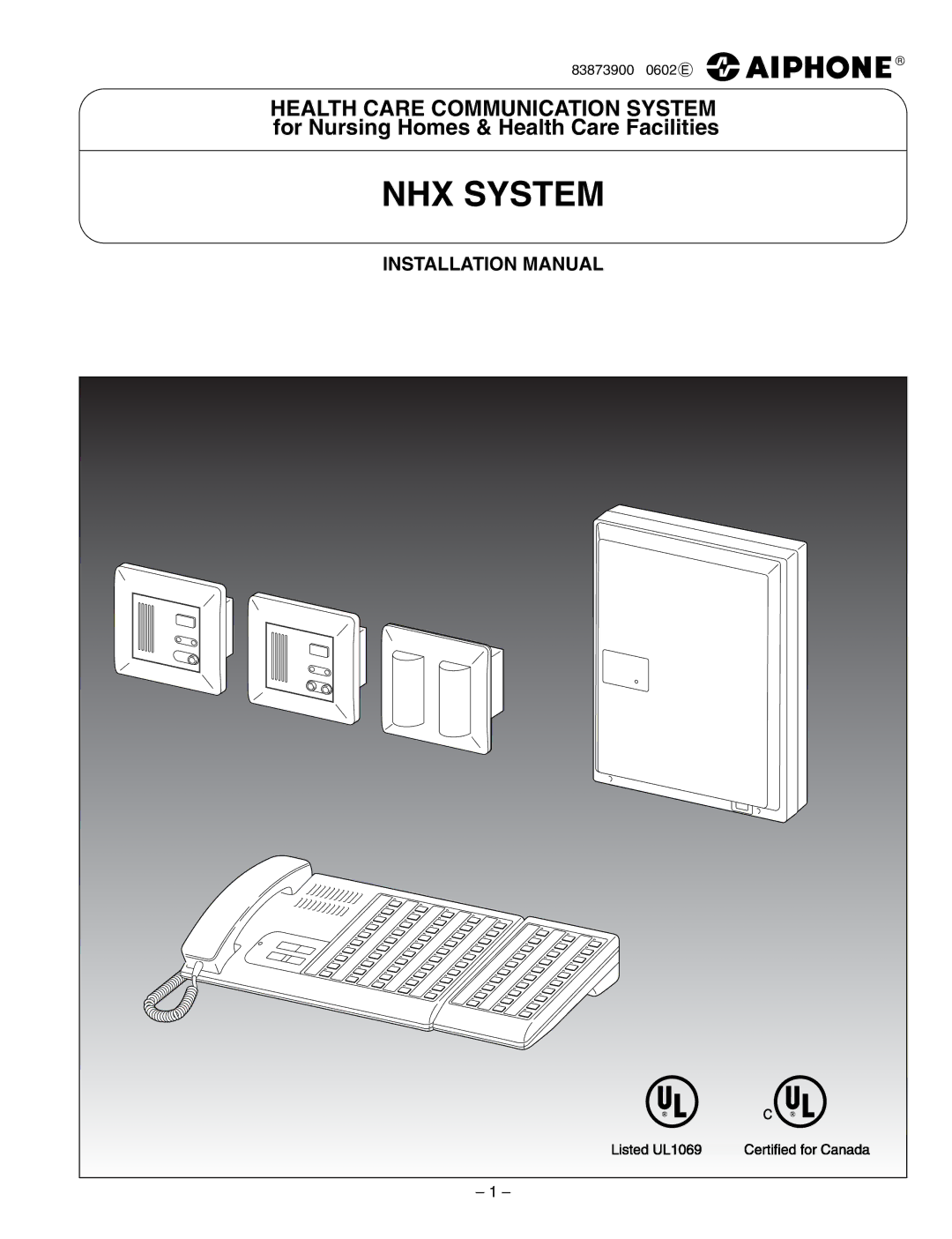 Aiphone 83873900 0602 E installation manual NHX System 