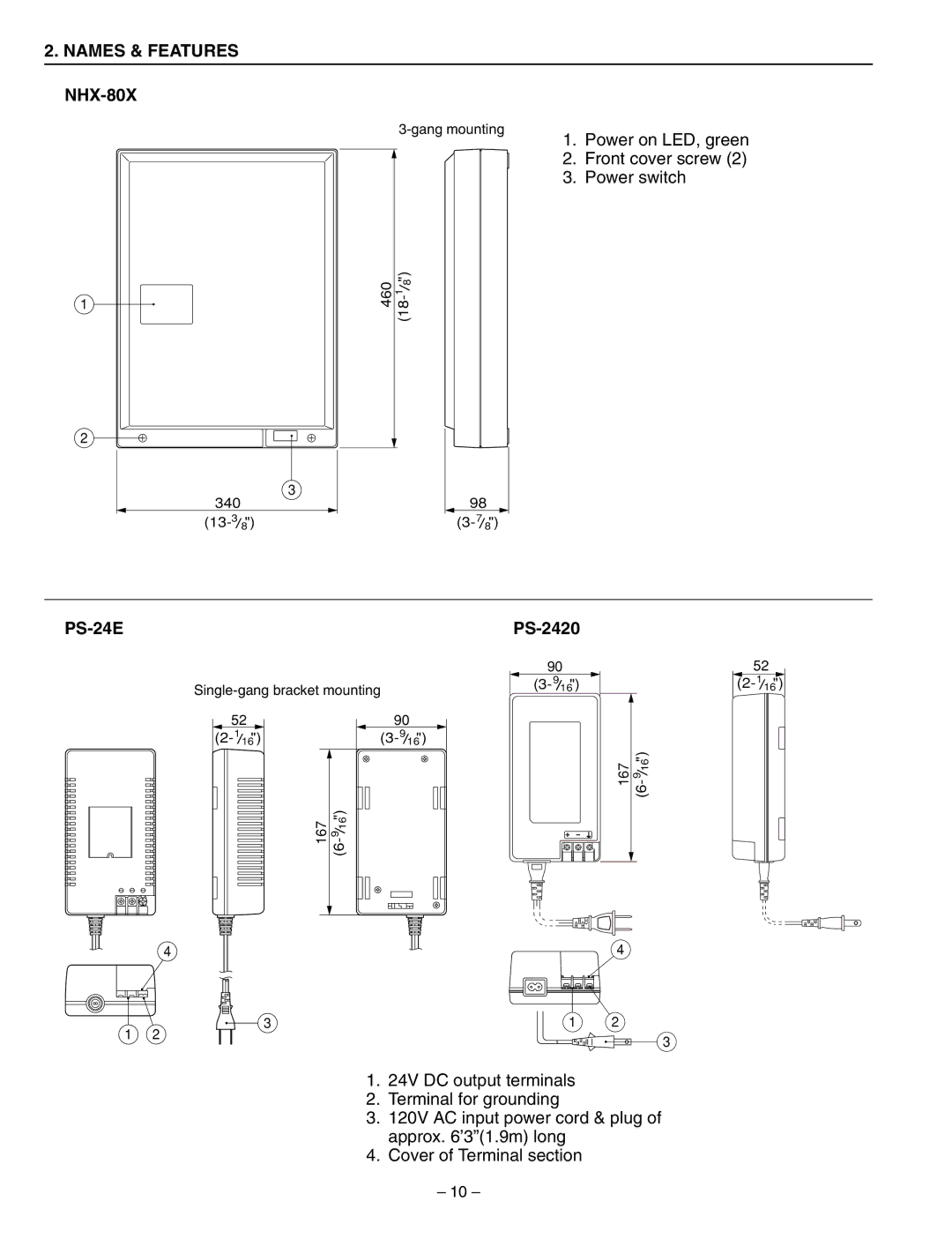 Aiphone 83873900 0602 E installation manual  NHX-80X,  PS-24E  PS-2420 