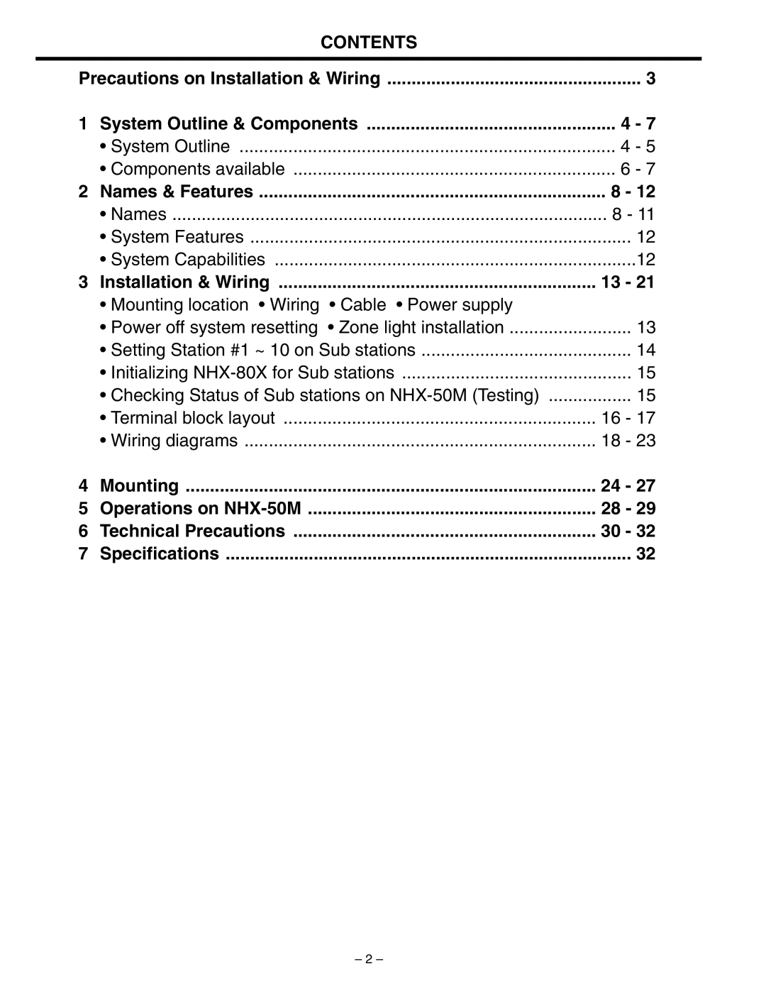 Aiphone 83873900 0602 E installation manual Contents 