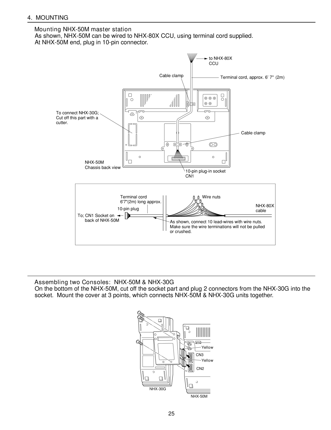 Aiphone 83873900 0602 E  Mounting NHX-50M master station,  Assembling two Consoles NHX-50M & NHX-30G 