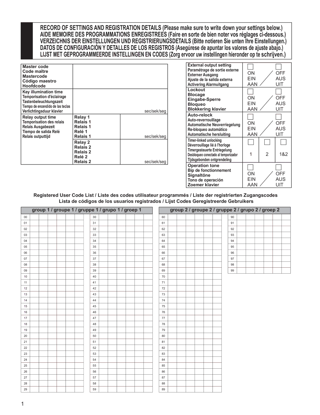 Aiphone AC-10F, AC-10S operation manual Off 