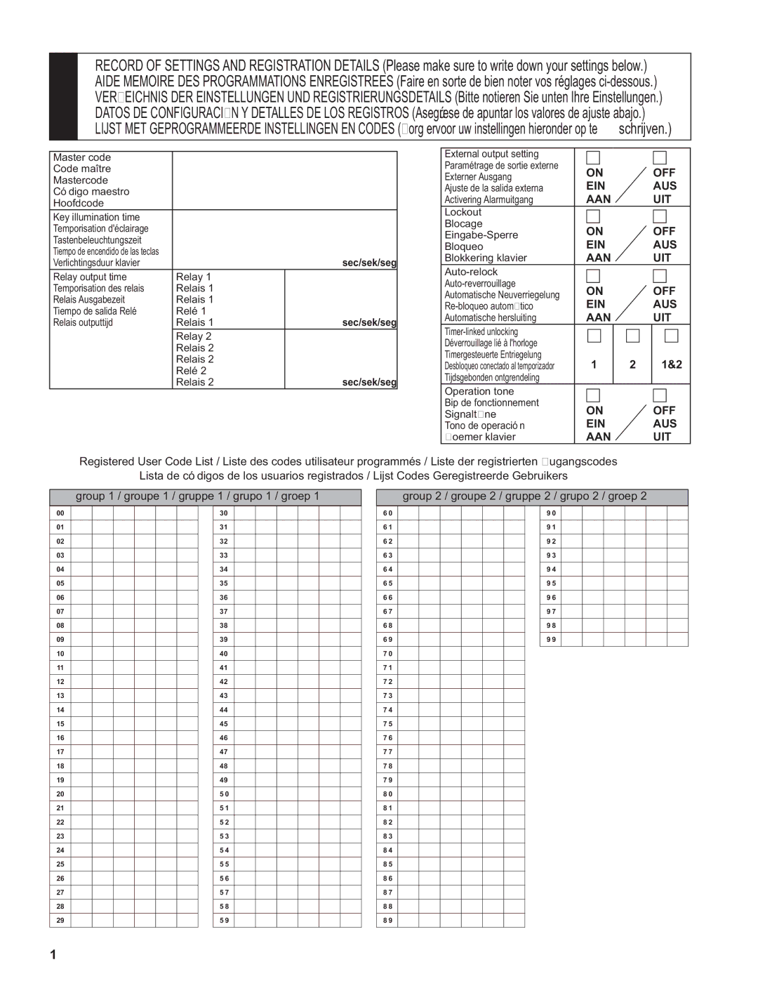 Aiphone AC-10S operation manual Off 