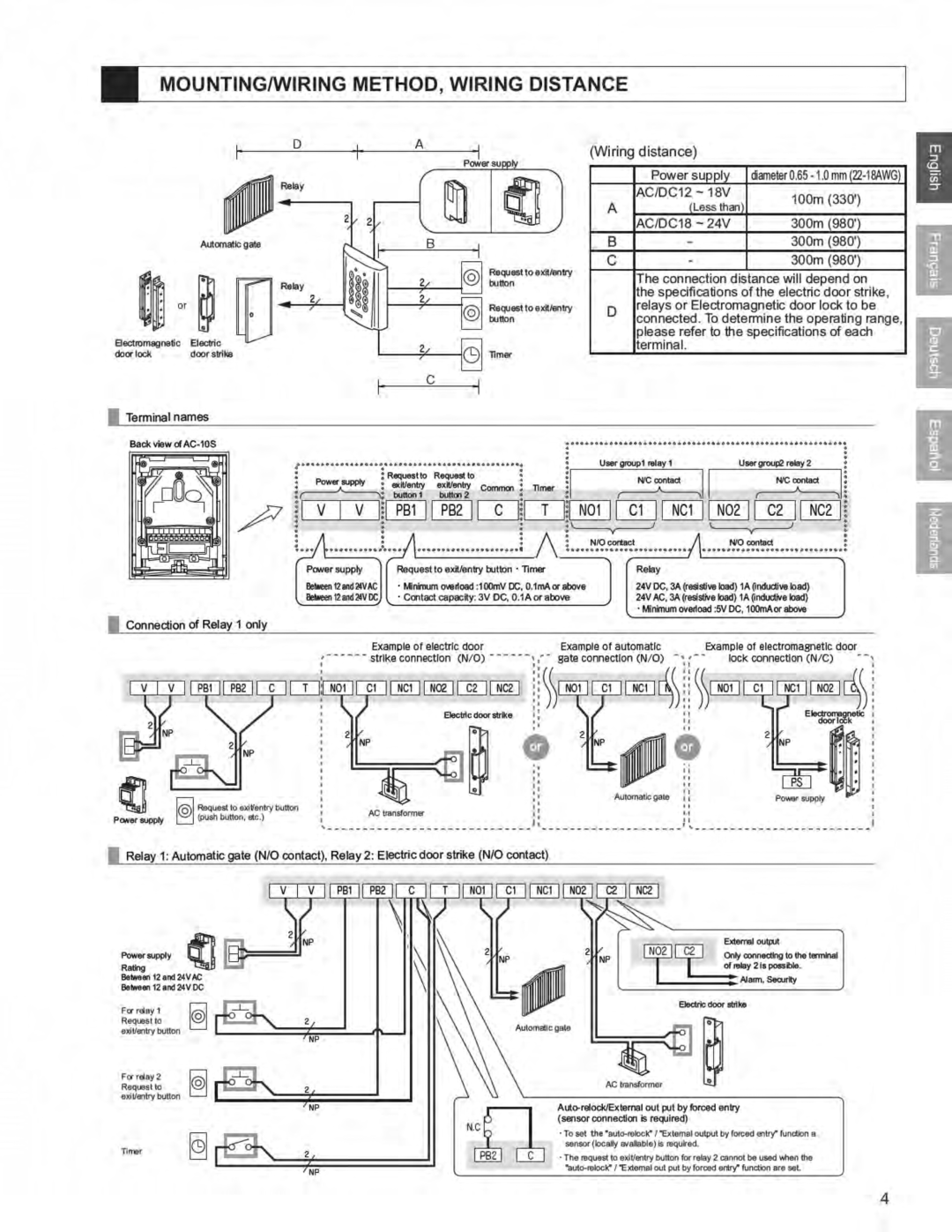 Aiphone AC-10S operation manual 
