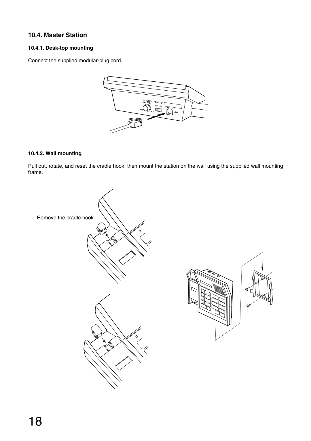 Aiphone AI-900 installation manual Master Station, Desk-top mounting 