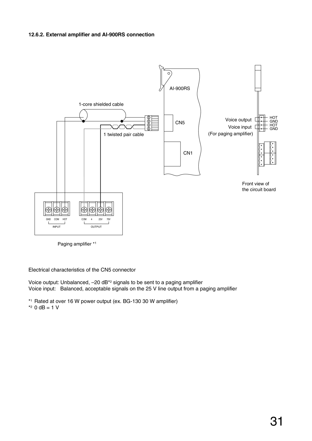 Aiphone installation manual External amplifier and AI-900RS connection 