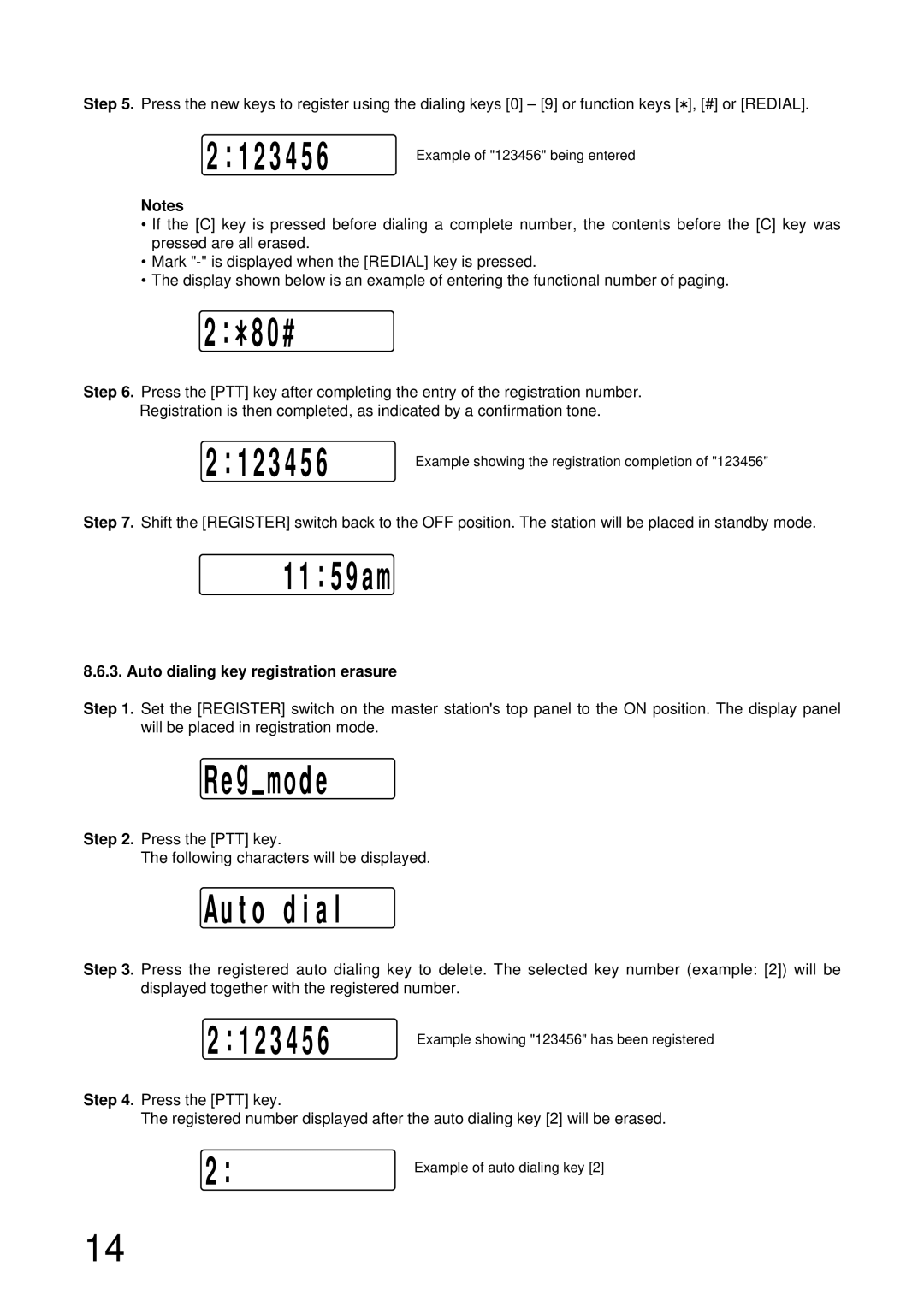 Aiphone AI-MS900 manual 3456, Auto dialing key registration erasure 