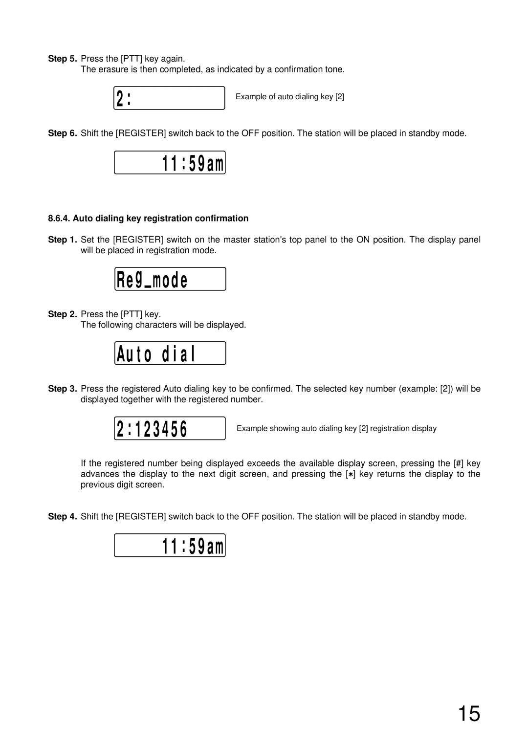 Aiphone AI-MS900 manual Auto dialing key registration confirmation 