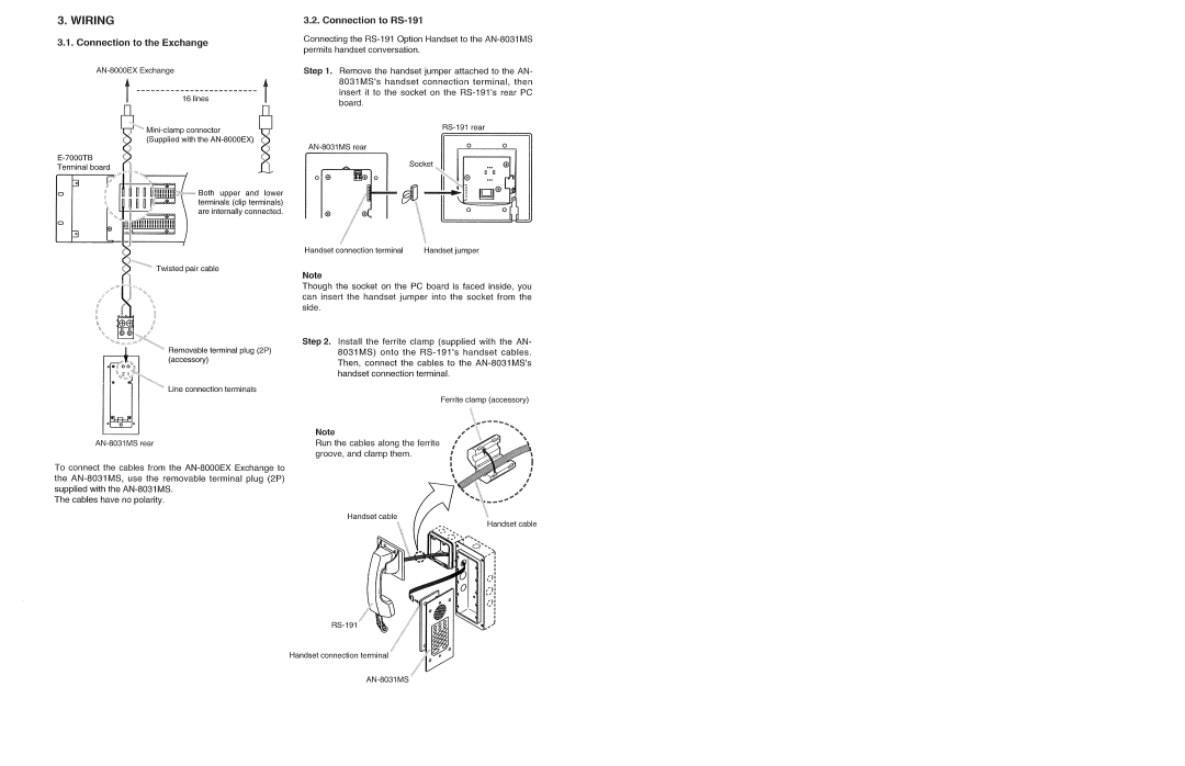 Aiphone AN-8031MS manual 