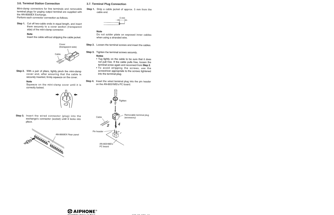 Aiphone AN-8031MS manual 