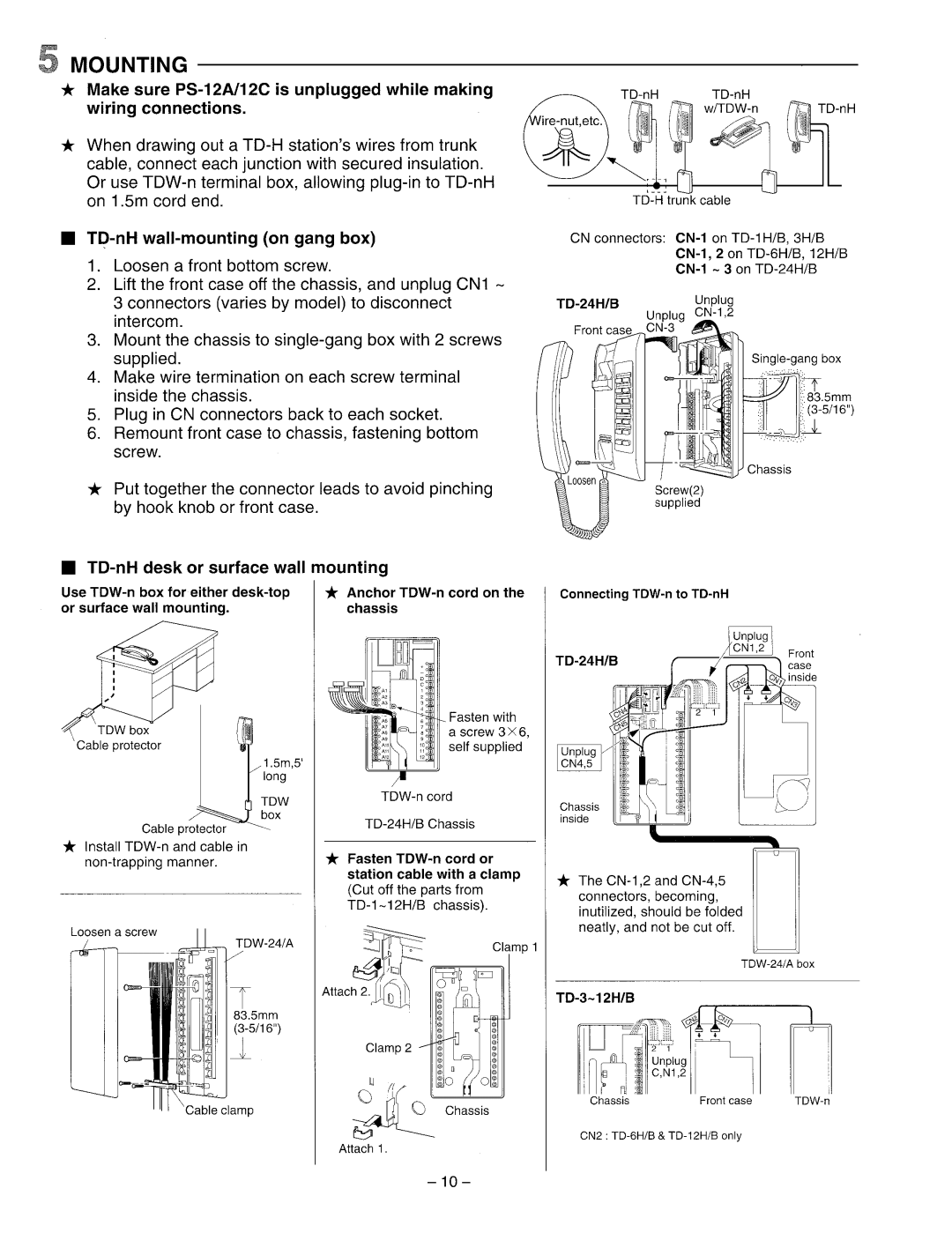 Aiphone B, TD-1H manual 