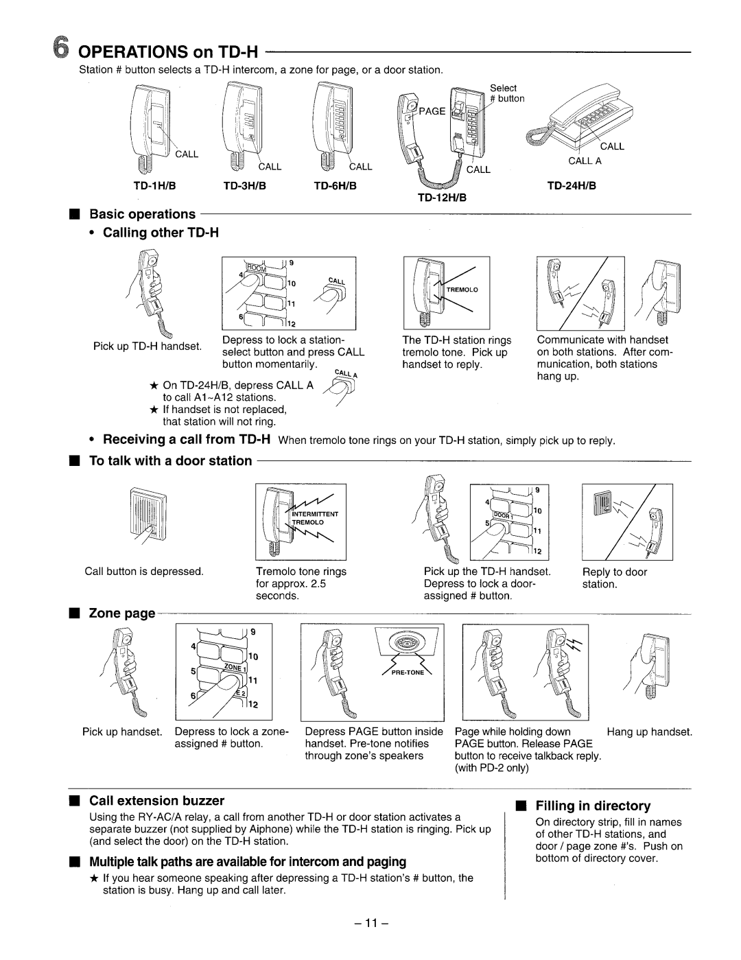 Aiphone TD-1H, B manual 