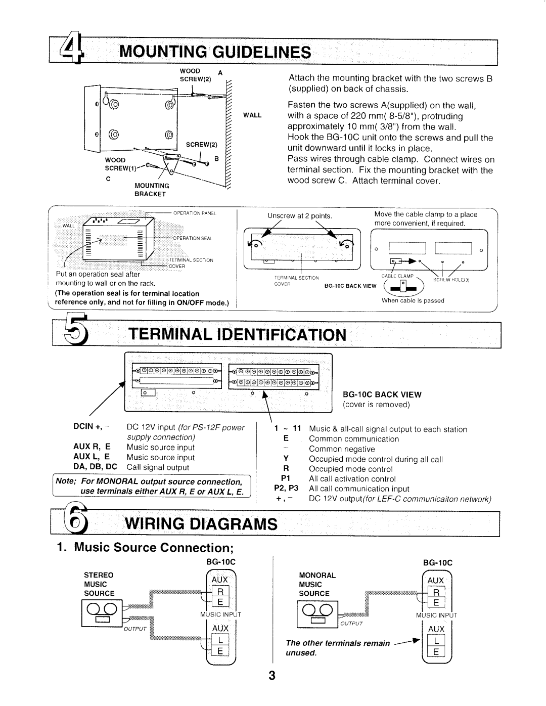 Aiphone BG-10C manual 