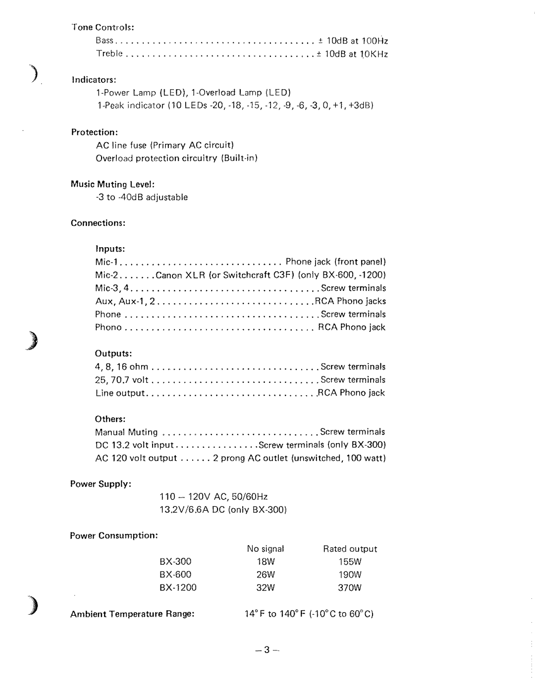 Aiphone BX-300, BX-1200, BX-600 manual 