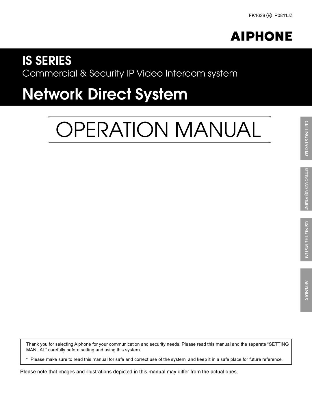 Aiphone FK1629 operation manual Network Direct System 