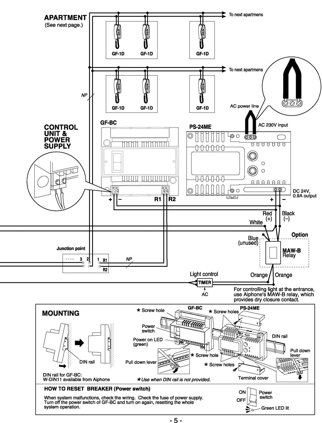 Aiphone GF-2F, GF-1D, GF-3F, GF-3P, GF-2P, GF-4P, GF-DA, GF-2B, GF-3B, GF-DP, GF-1P, GF-SW manual 