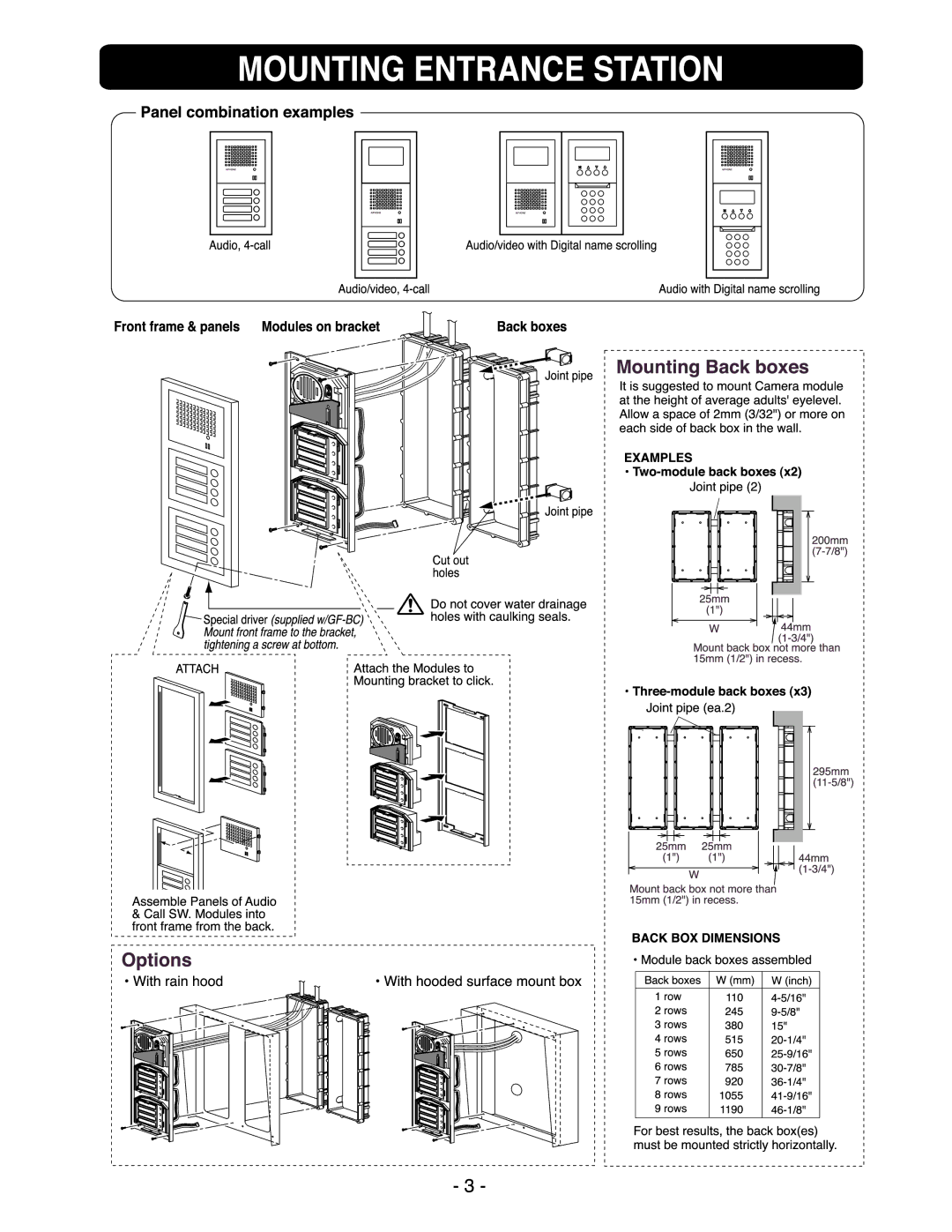 Aiphone GF-BC, GF-1MD, GF-VBC GF-1D manual 