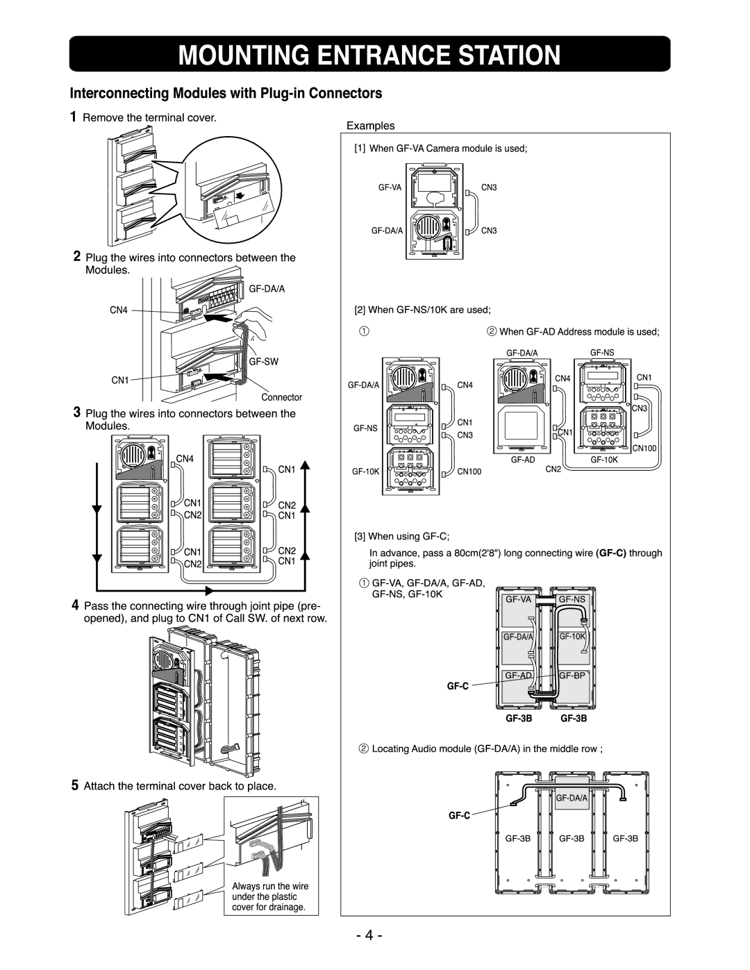 Aiphone GF-1MD, GF-BC, GF-VBC GF-1D manual 