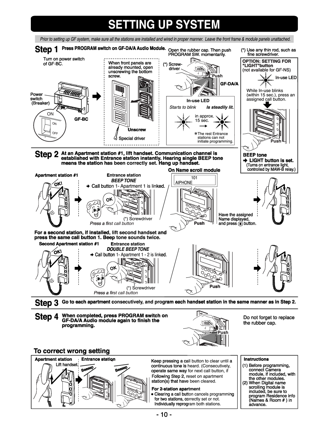 Aiphone GF-1MD, GF-BC, GF-VBC GF-1D manual 