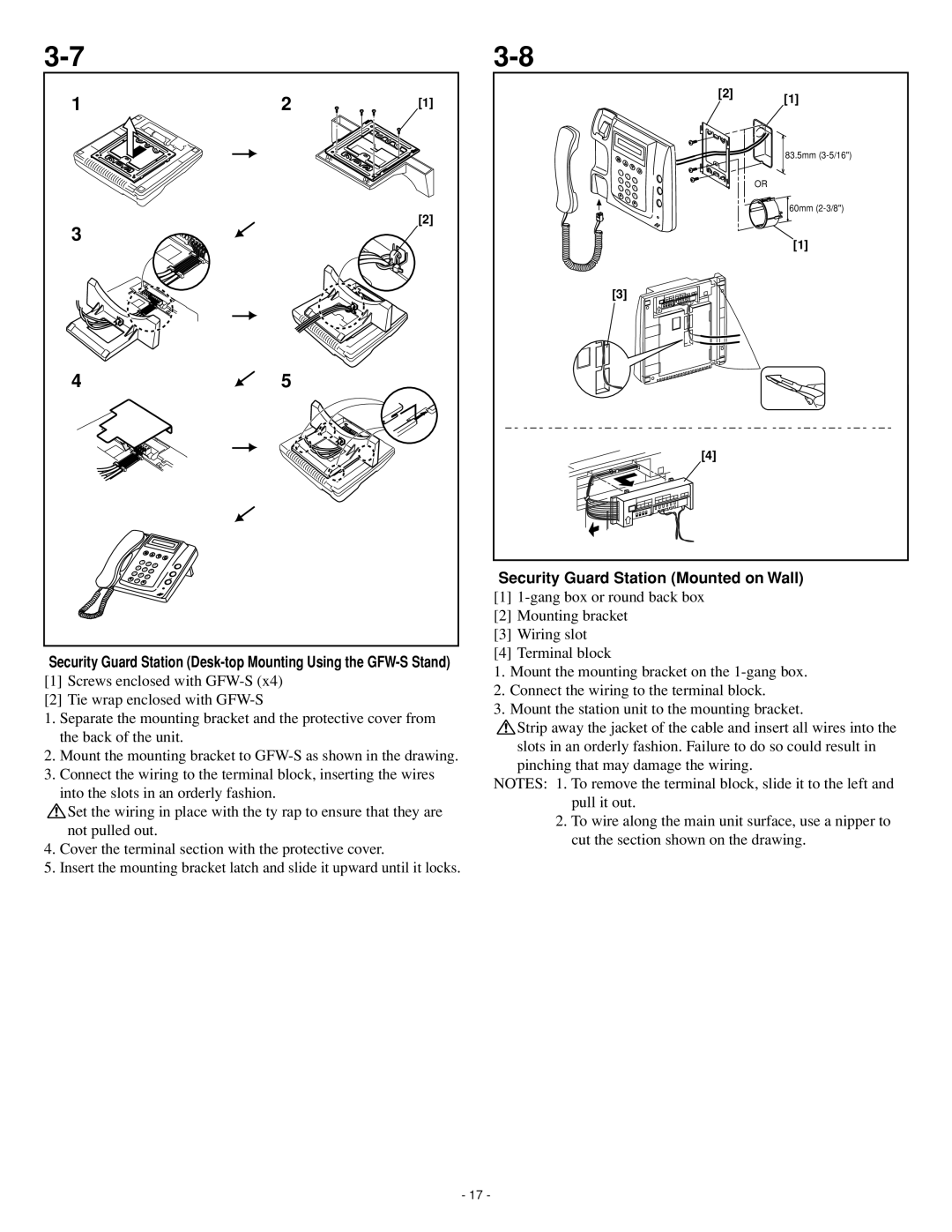 Aiphone GH series operation manual Security Guard Station Mounted on Wall 