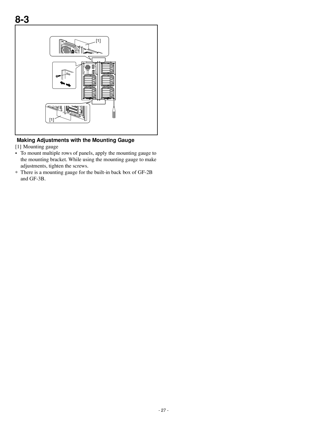 Aiphone GH series operation manual Making Adjustments with the Mounting Gauge 