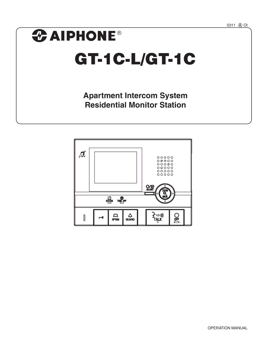 Aiphone operation manual GT-1C-L/GT-1C 