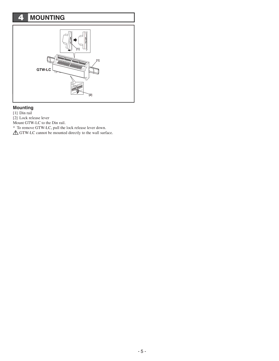 Aiphone GTW-LC service manual Mounting 