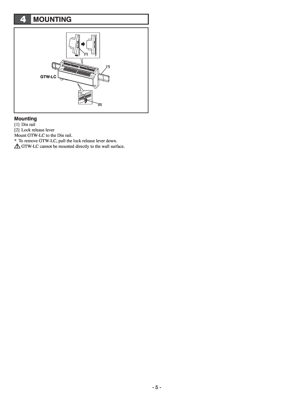 Aiphone GTW-LC service manual Mounting 