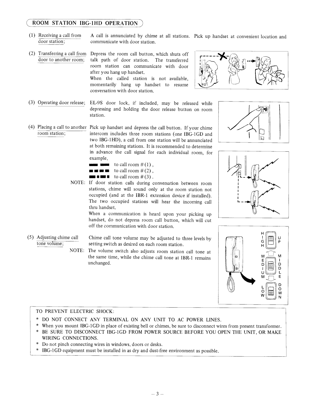 Aiphone IBG-1HD manual 