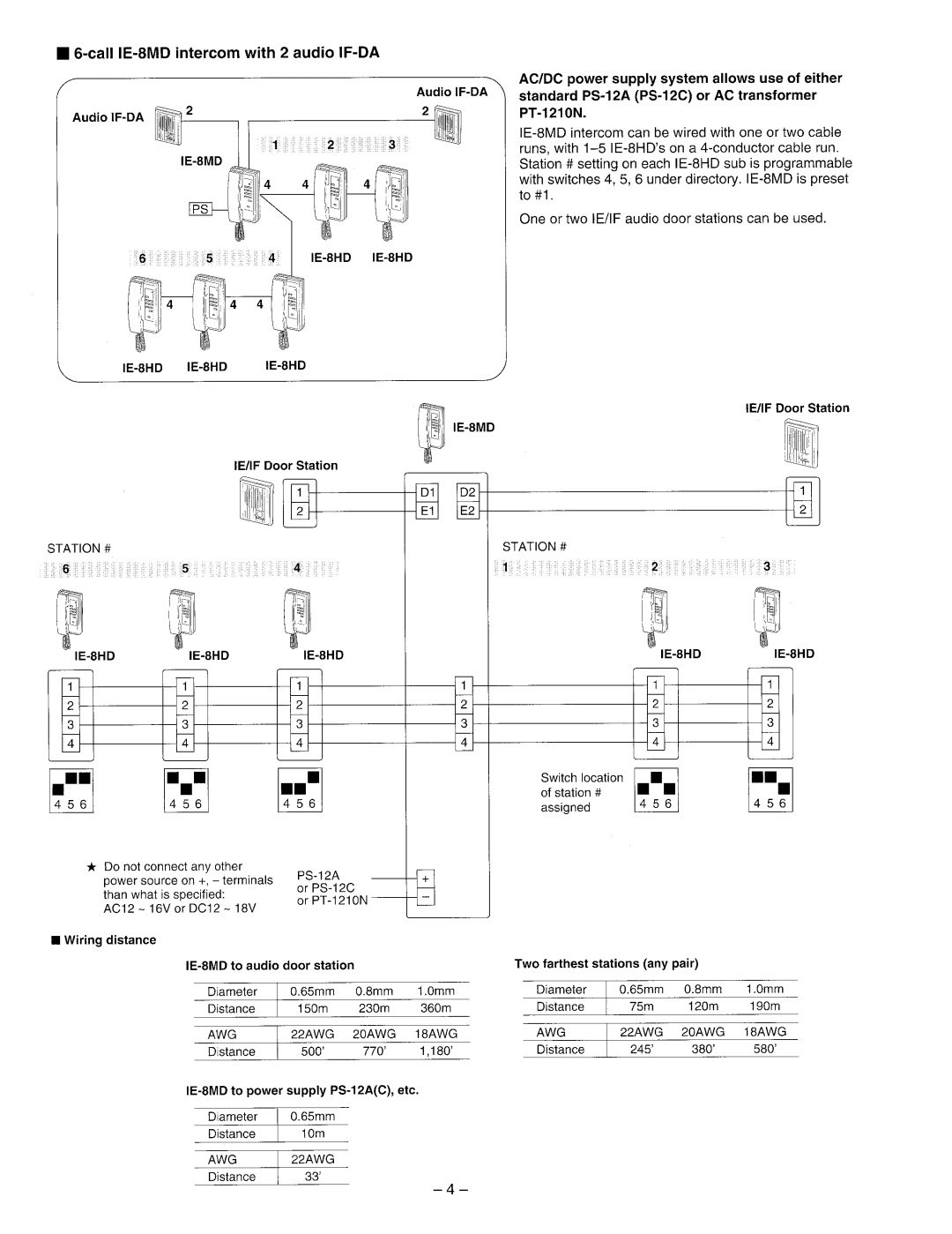 Aiphone IE-8MD manual 