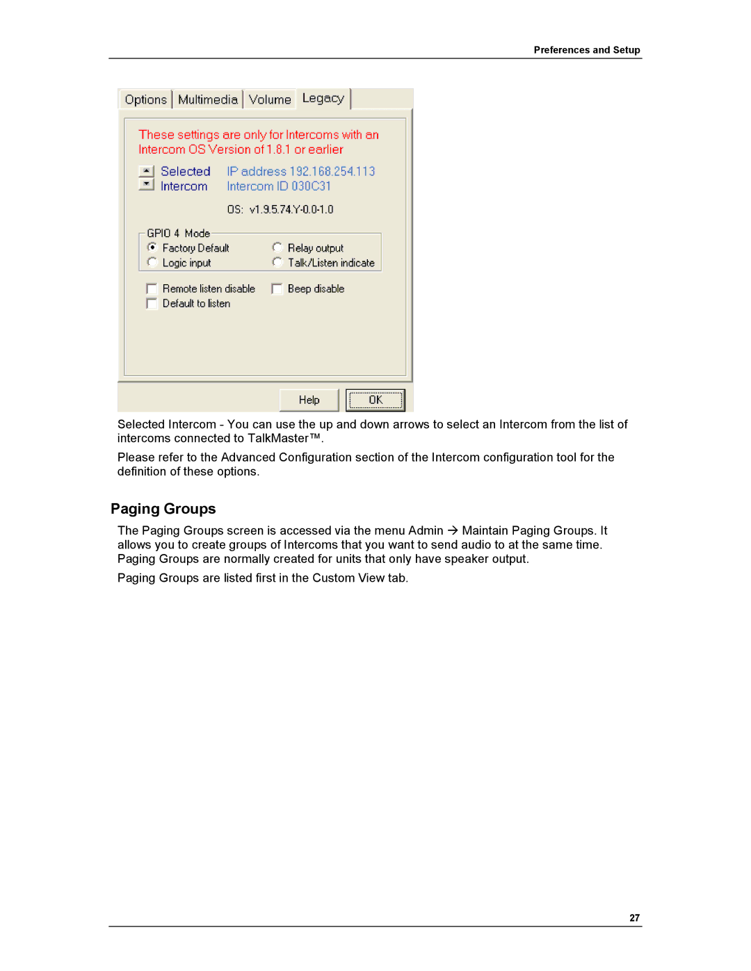 Aiphone IP EWST-POE manual Paging Groups 