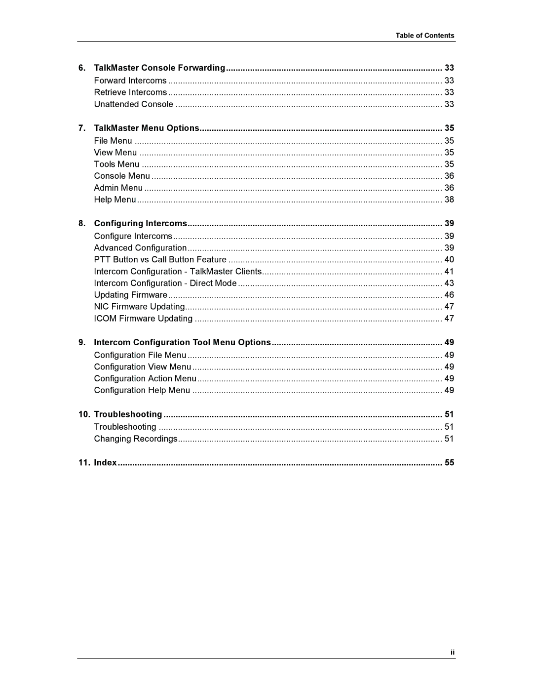 Aiphone IP EWST-POE manual Table of Contents 