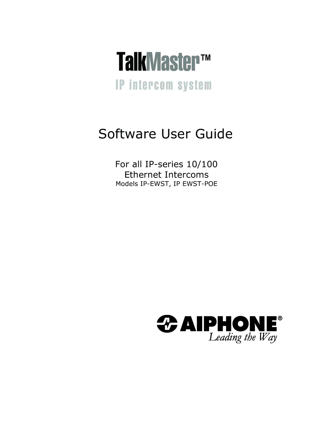 Aiphone IP-EWST manual TalkMaster 