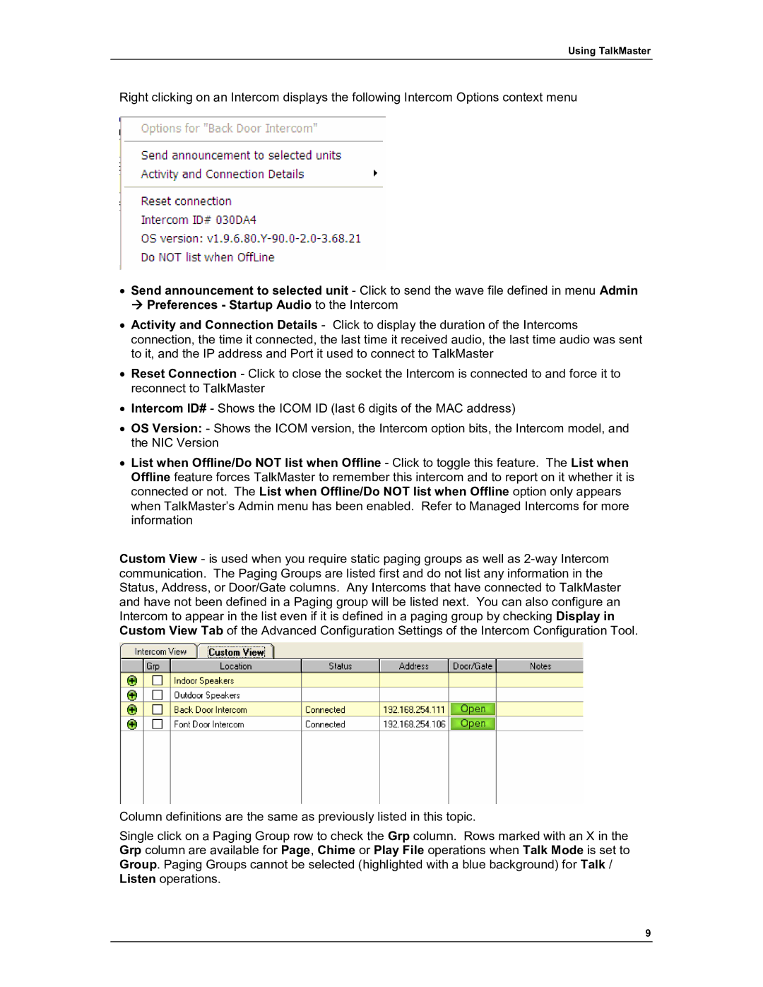 Aiphone IP-EWST manual Using TalkMaster 